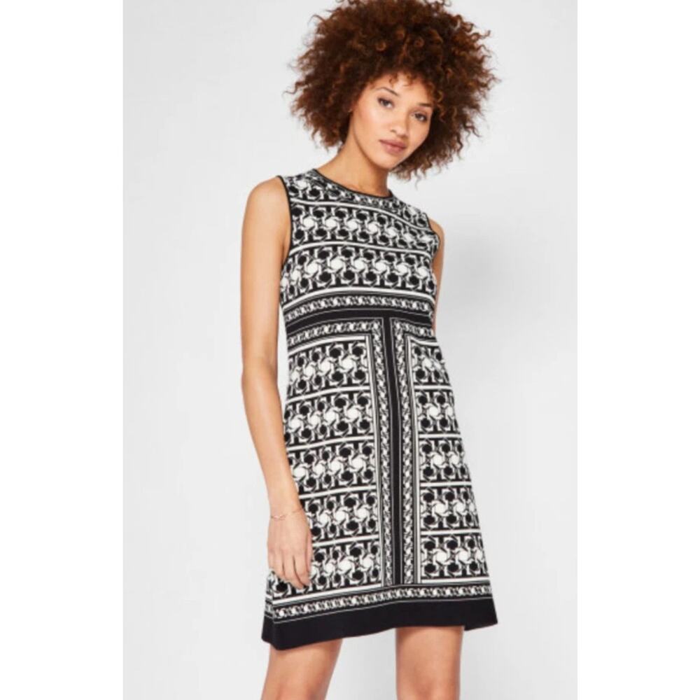 Ted Baker London Jammiea Retro Op Art Print Jacquard Knit Dress Size 3 US 8